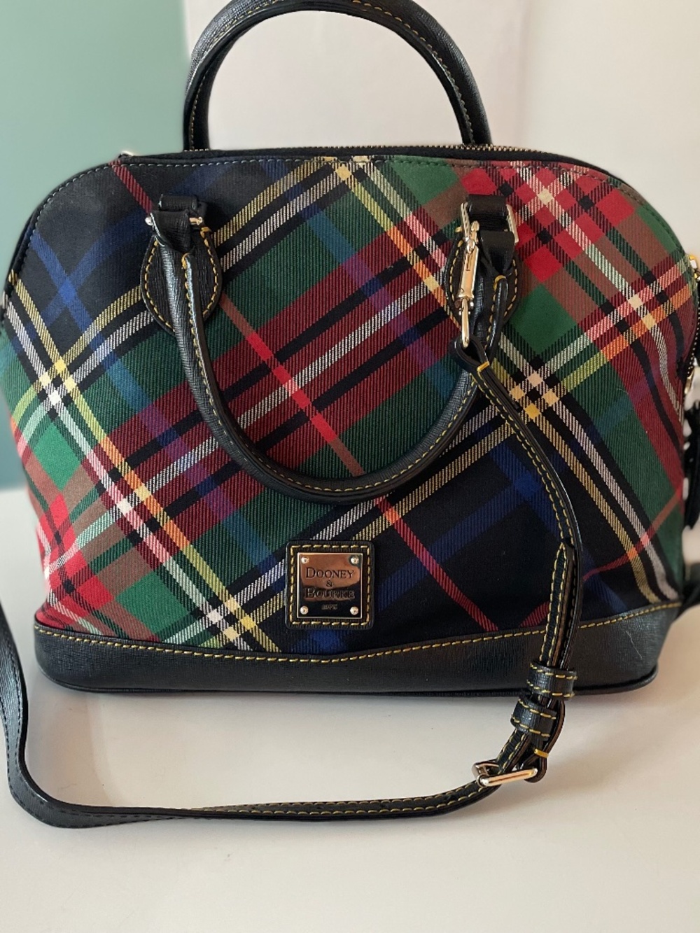 Dooney & Bourke Tartan Plaid Zip Satchel